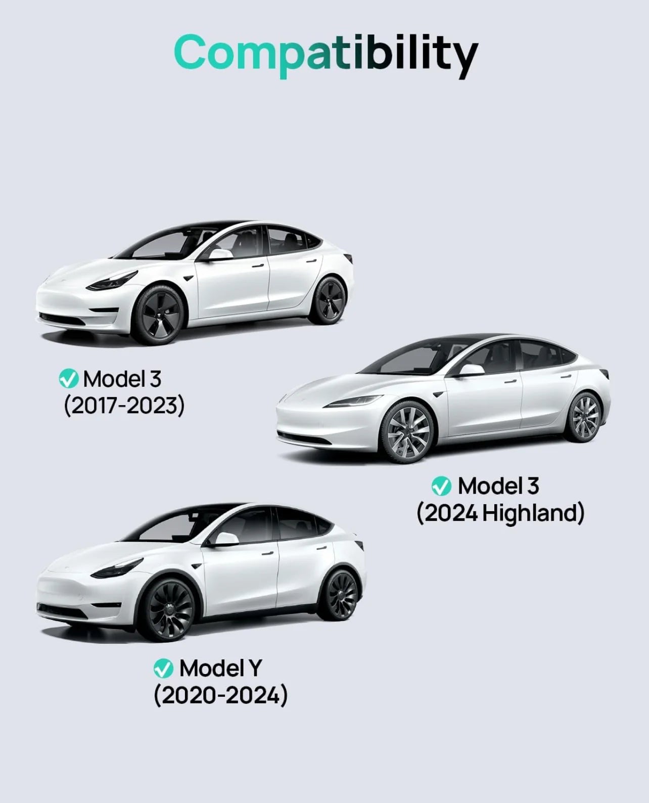 دواسات قدم Haloblock المضادة للانزلاق مصممة لجميع مركبات Tesla Model 3 (بما في ذلك Model 3 Highland 2024) Model Y وModel S (2022-2023) Model X (2022-2023)